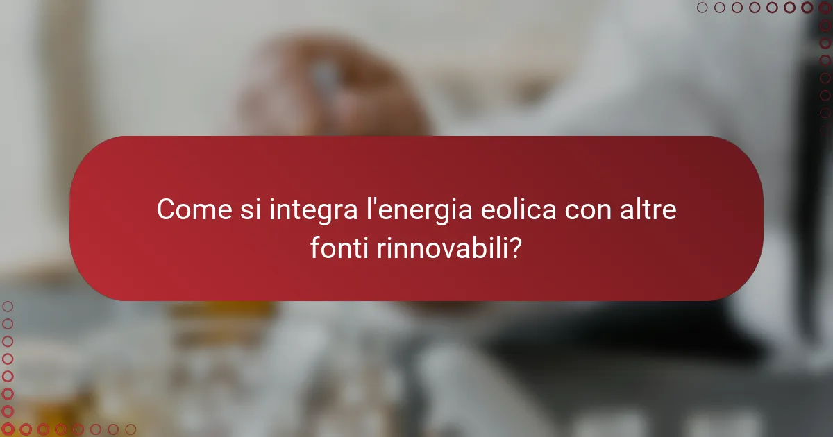 Come si integra l'energia eolica con altre fonti rinnovabili?
