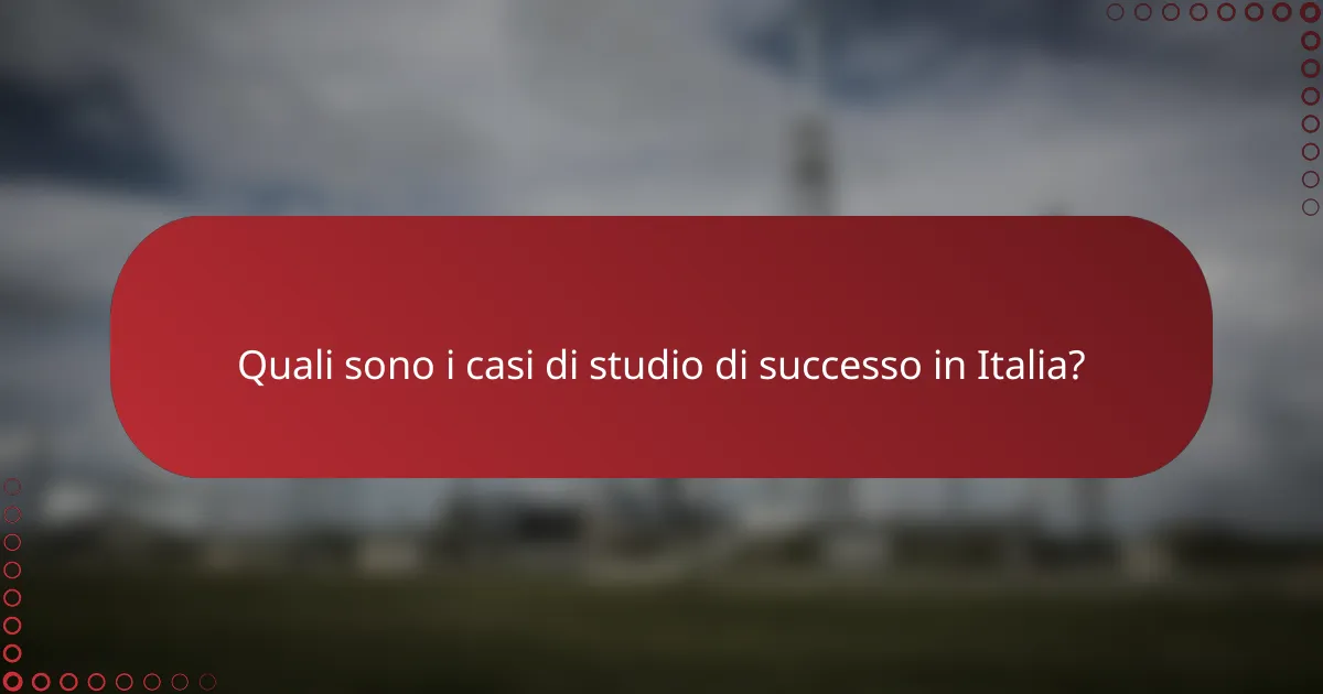 Quali sono i casi di studio di successo in Italia?